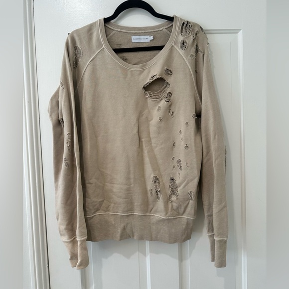 Sincerely Jules distressed torn all over crewneck sweater sweatshirt - Picture 2 of 13